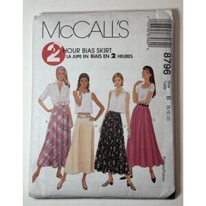 McCall's 8796 Misses Size 8 - 12 Bias Skirt 2 Hour Easy A-Line Skirt vn C.F.